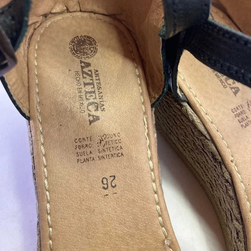 Artesanias Azteca‎ Mexican Wedge Size 9 US/26 MX Boho- Hippie Huarache Mexicano